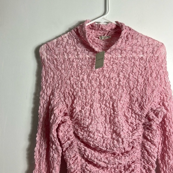 NWT Free People Day and Night Pink Lace Long Sleeve Bodysuit Small - Picture 3 of 12